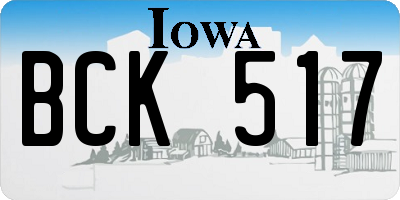 IA license plate BCK517
