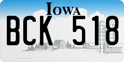 IA license plate BCK518