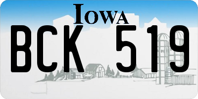 IA license plate BCK519