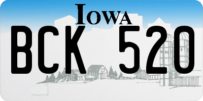 IA license plate BCK520