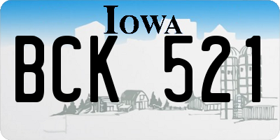 IA license plate BCK521