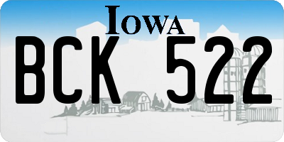 IA license plate BCK522