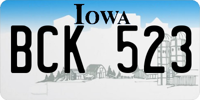 IA license plate BCK523