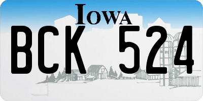 IA license plate BCK524