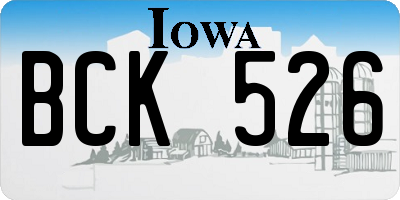 IA license plate BCK526