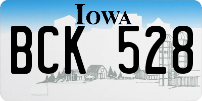 IA license plate BCK528