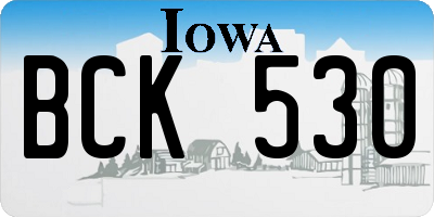 IA license plate BCK530