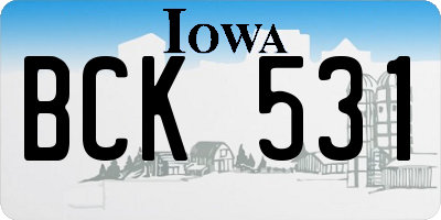 IA license plate BCK531