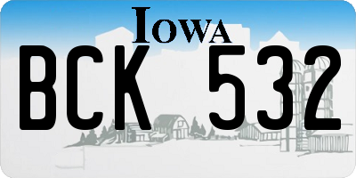 IA license plate BCK532