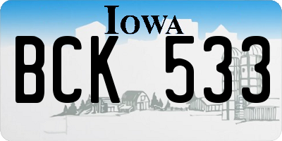 IA license plate BCK533