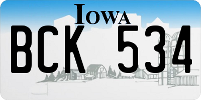 IA license plate BCK534