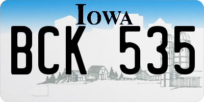 IA license plate BCK535