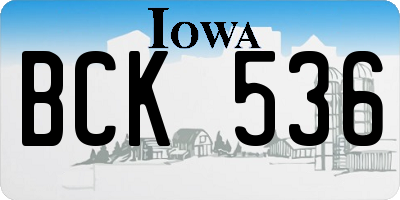 IA license plate BCK536