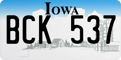IA license plate BCK537