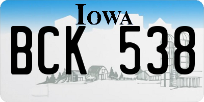 IA license plate BCK538