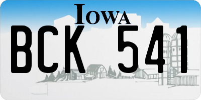 IA license plate BCK541