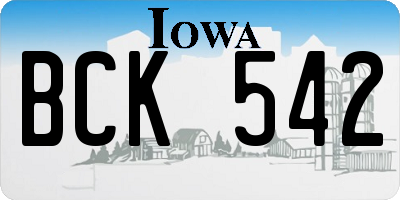 IA license plate BCK542