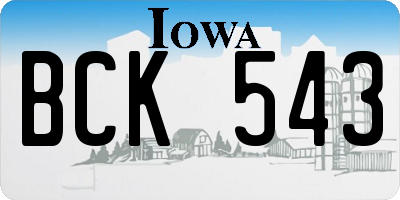 IA license plate BCK543