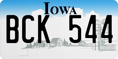 IA license plate BCK544