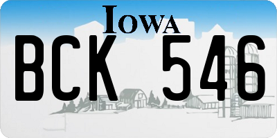 IA license plate BCK546