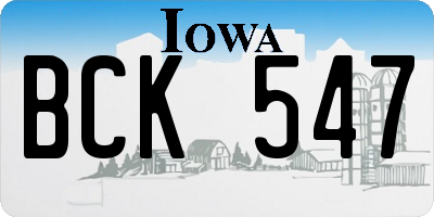 IA license plate BCK547
