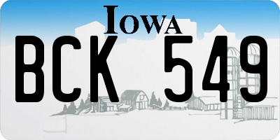 IA license plate BCK549