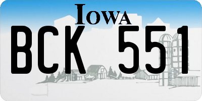 IA license plate BCK551