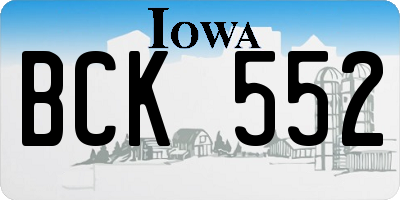IA license plate BCK552