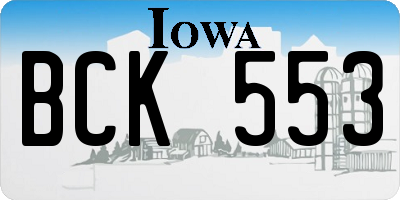 IA license plate BCK553
