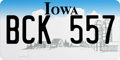 IA license plate BCK557