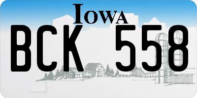 IA license plate BCK558