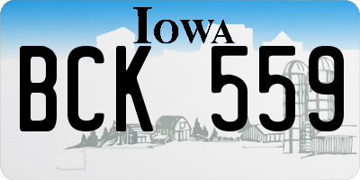 IA license plate BCK559