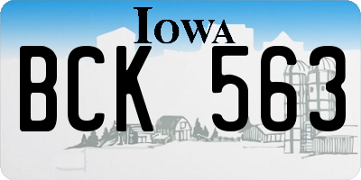 IA license plate BCK563