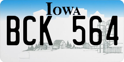 IA license plate BCK564