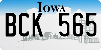 IA license plate BCK565