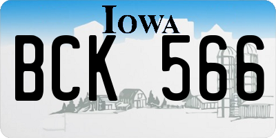 IA license plate BCK566
