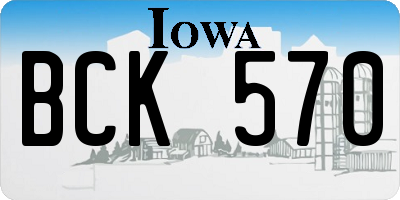 IA license plate BCK570