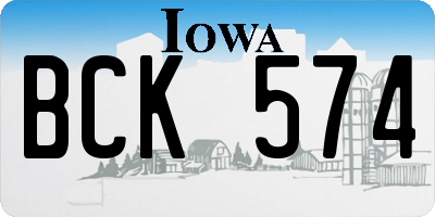 IA license plate BCK574