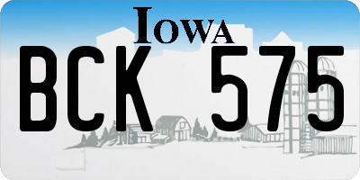 IA license plate BCK575