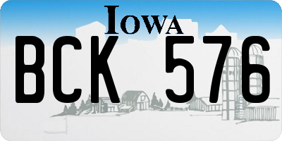 IA license plate BCK576