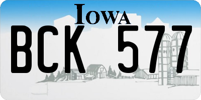 IA license plate BCK577