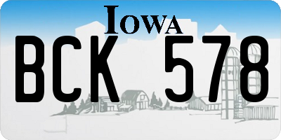 IA license plate BCK578