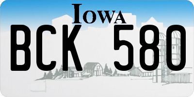 IA license plate BCK580