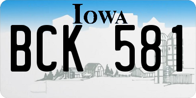 IA license plate BCK581