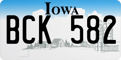 IA license plate BCK582
