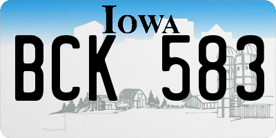 IA license plate BCK583