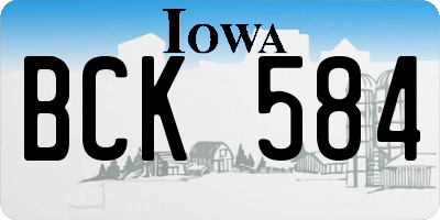 IA license plate BCK584