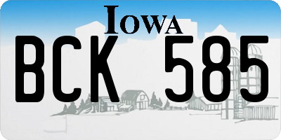 IA license plate BCK585