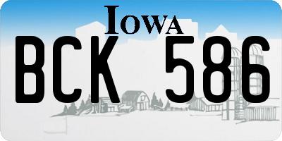IA license plate BCK586