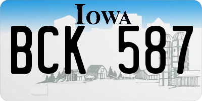IA license plate BCK587